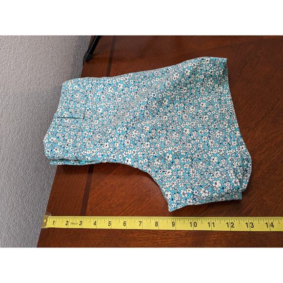 The Limited Floral Chino Shorts 8 Teal Mid Rise Zip Front Slit Casual Flat Front - Picture 6 of 10